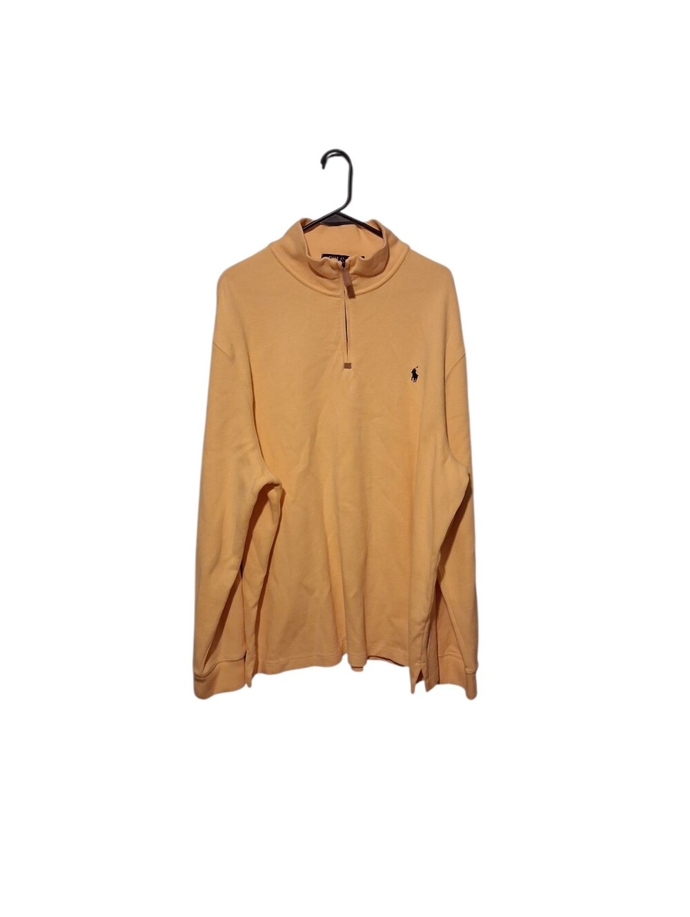 Polo Ralph Lauren Yellow Quarter Zip Sweater Men’s XXL Cotton Pullover Pony Logo